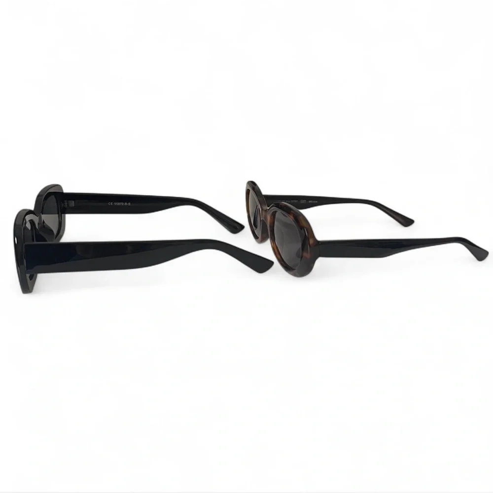 Target Lot of 2 Juniors Sunglasses Black Rectangular Shape & Brown Oval Shape